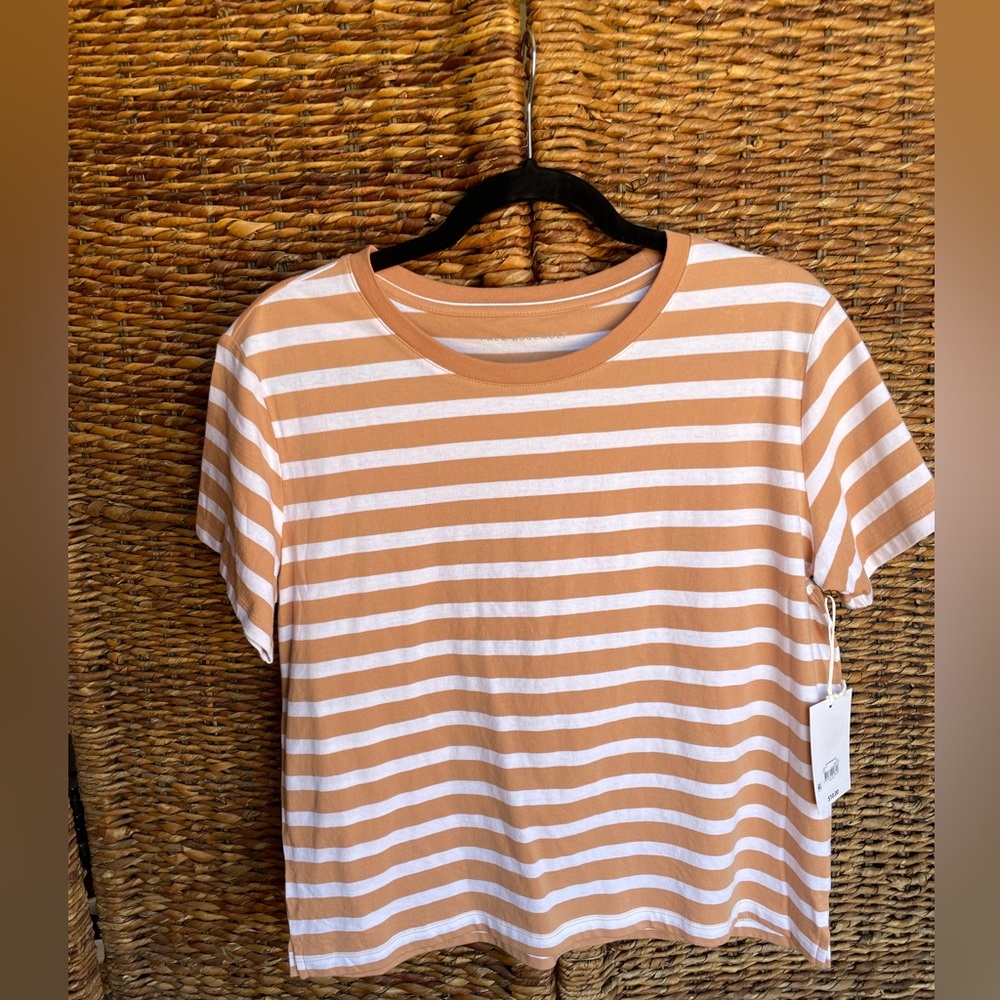 Striped crop t shirt new with tags